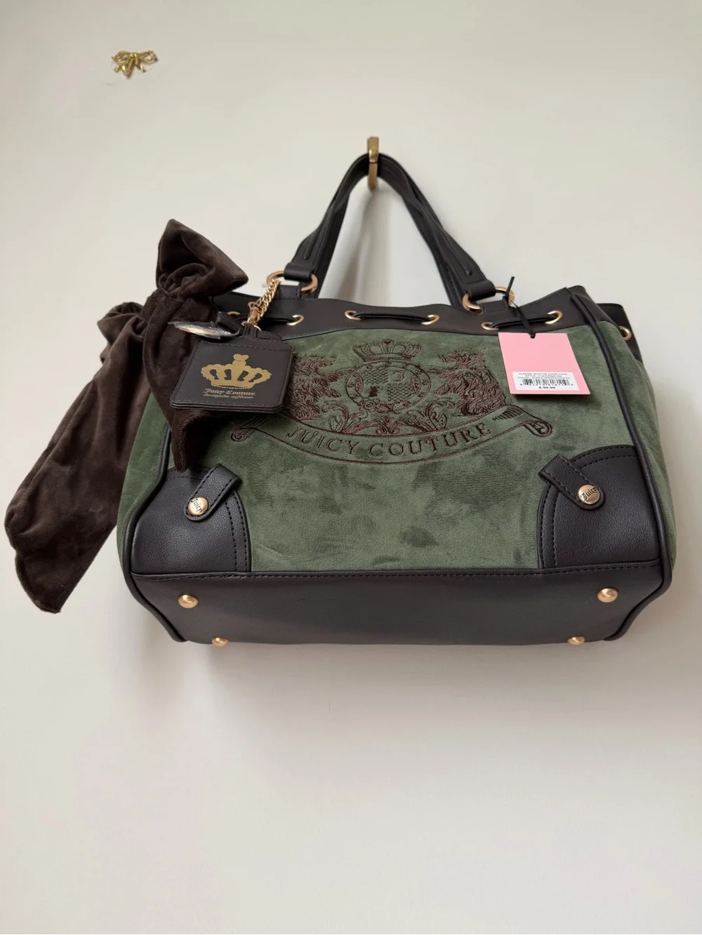 Juicy Couture Green and Black Scottie dog daydreamer Tote bag